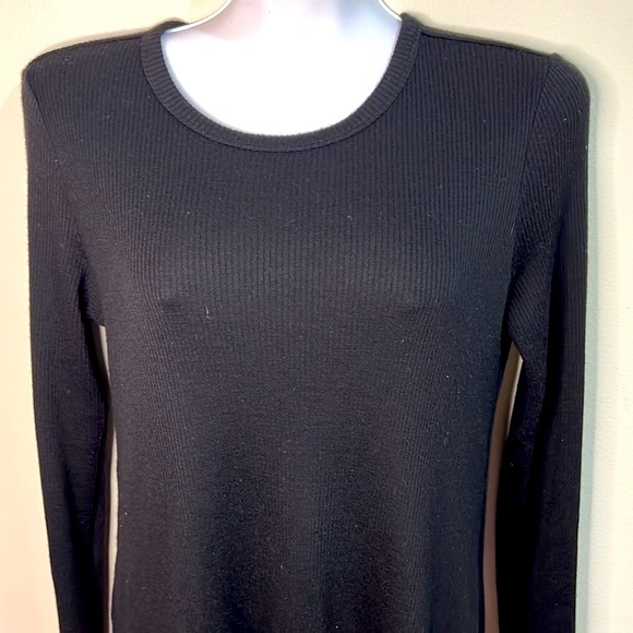 Theory Ailer Black Rib Knit Crewneck pullover sweater L0929521 size L - Picture 3 of 8